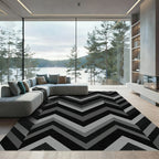 Monochromatic Chevron Segment Rug