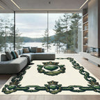 Emerald Crowned Heart Linked Chain Rug