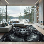 Majestic Silverback Gorilla Portrait Art Rug