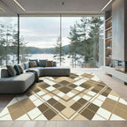 Sophisticated Taupe Geometric Argyle Abstract Rug