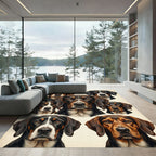 Portrait Hound Dog Collage Art Rug