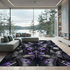 Gothic Orchid Butterfly Mandala Rug