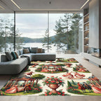 Courting Garden Floral Rose Vase Scene Rug