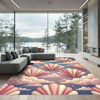 Pastel Seashell Clouds Celestial Dreamscape Rug
