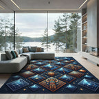 Celestial Totem Diamond Constellation Grid Rug