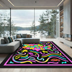 Colorful Alphabet Map Creatures and Cars Rug
