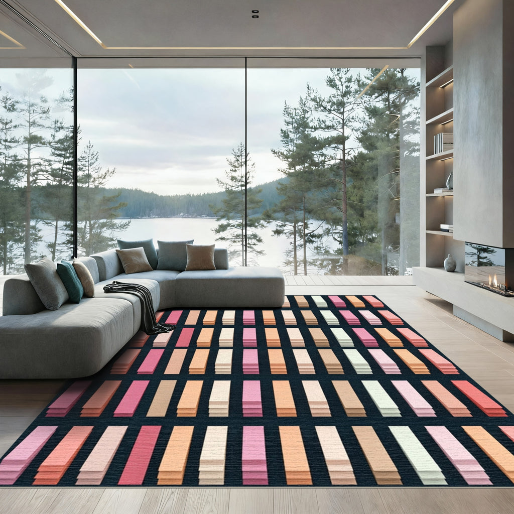 Soft Pastel Graduated Stripe Rug