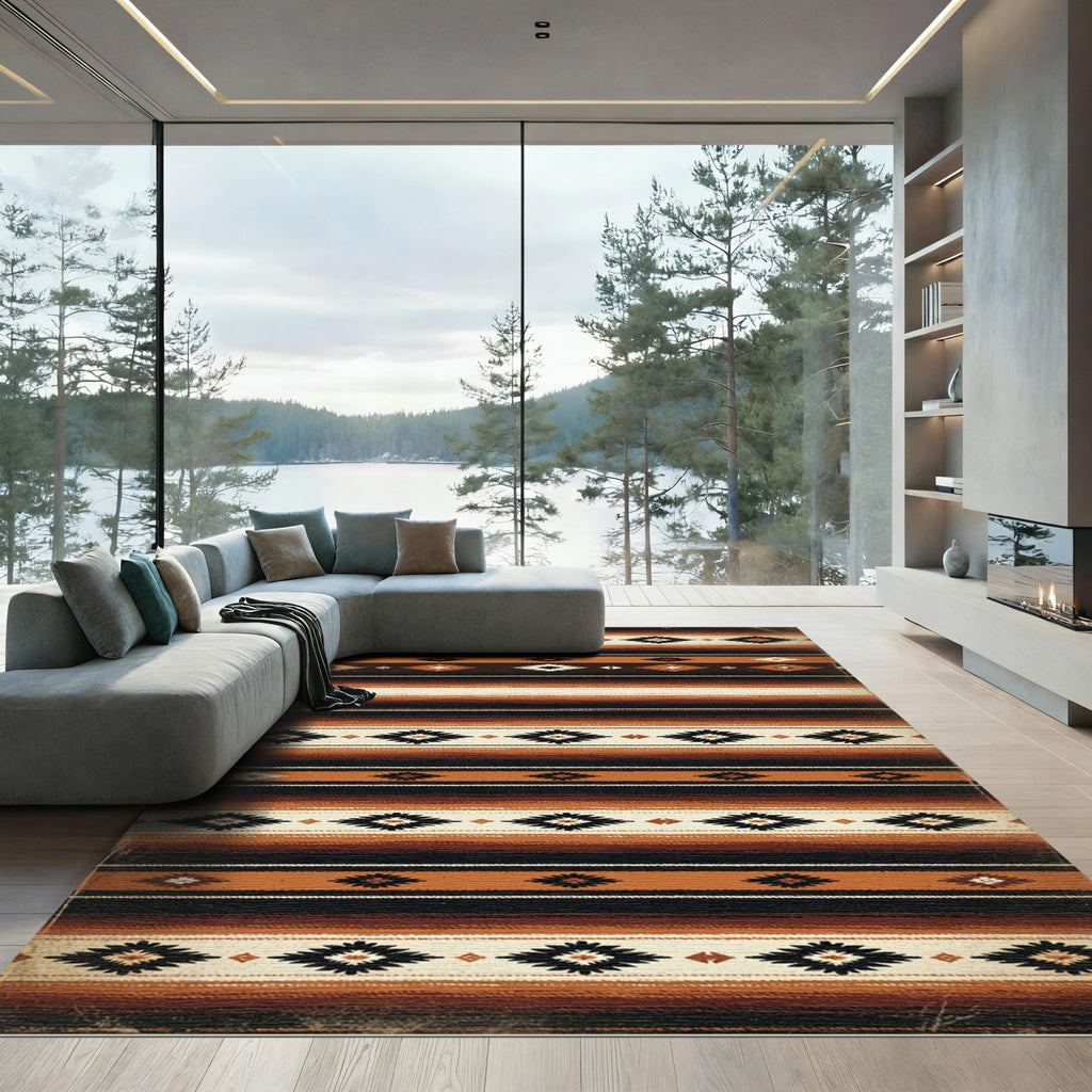 Earthy Tone Diamond Stripe Rug