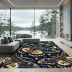Midnight Moth Celestial Night Sky Rug