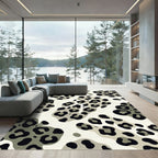 Taupe Leopard Spots Abstract Rug
