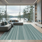 Deep Teal Vertical Stripe Rug