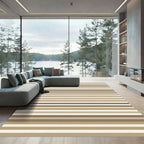 Neutral Earthy Tones Striped Abstraction Rug