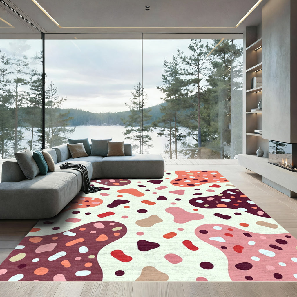 Multicolor Abstract Blob Collage Rug