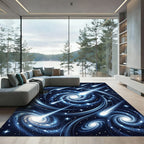 Cosmic Swirling Galaxy Starry Night Rug