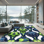 Vibrant Soccer Medal Gradient Green Rug