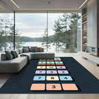 Modern Pastel Number Block Grid Rug