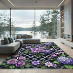 Lavender Rose Garden Lattice Rug