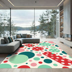 Playful Polka Dot Circles Collage Rug
