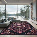 Elegant Blush Shell Baroque Medallion Rug