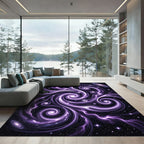 Cosmic Purple Nebula Abstract Swirl Rug