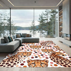 Whimsical Cheetah Spotted Earth Tone Art Rug