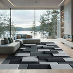 Monochromatic Stacked Rectangular Blocks Rug