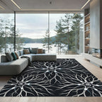 Abstract White Neuron Network Rug