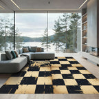 Distressed Checkered Barn Door Accent Rug