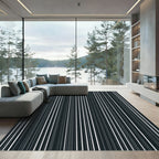 Monochromatic Minimalist Linear Stripe Rug