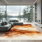 Abstract Amber Watercolor Ink Cloud Rug