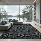 Gray Nautical Rope Knot Medley Rug