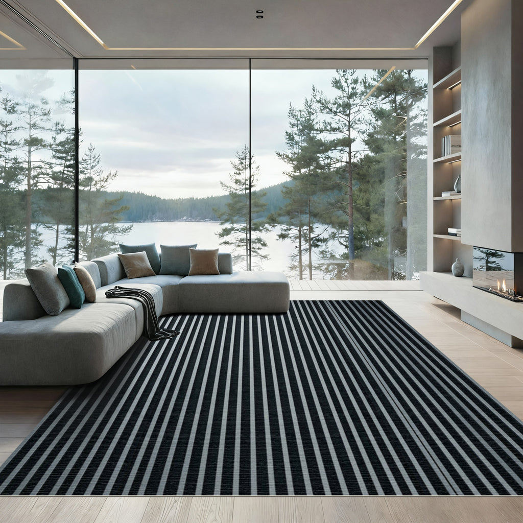 Monochromatic Vertical Stripe Rug