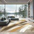 Earthy Tones Abstract Brush Strokes Rug