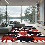 Crimson Black Cats March Composition Rug