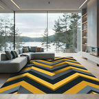Modern Sharp Golden Yellow Chevron Rug