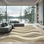 Sandy Dune Abstract Wave Design Rug