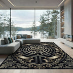 Antique Gold Maze Scrollwork Rug