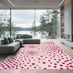 Pink Purple Polka Dot Whirls Rug