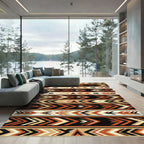 Earthy Southwestern Geometric Arrow Border Rug