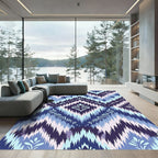 Ikat Blue Lily Chevron Medallion Rug