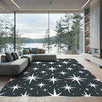 White Twinkling Stars Night Sky Rug