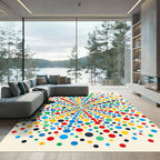 Vibrant Multicolored Dotted Pop Art Rug