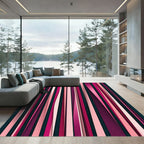 Crimson Magenta Vertical Shading Ribbon Rug
