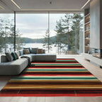 Rustic Earthy Tone Striped Rug