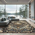 Antique Gold Acanthus Scrollwork Rug