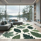 Assorted Green Autumn Leaf Collage Rug