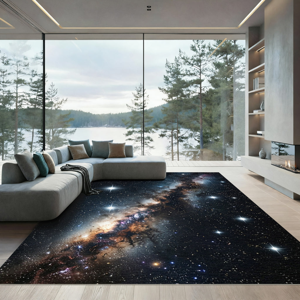 Cosmic Starry Night Galaxy Rug