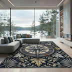 Vintage Compass Foliage Medallion Rug