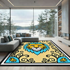 Bold Gold Lion Abc Border Rug