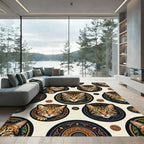 Golden Ocelot Medallion and Floral Repeat Rug
